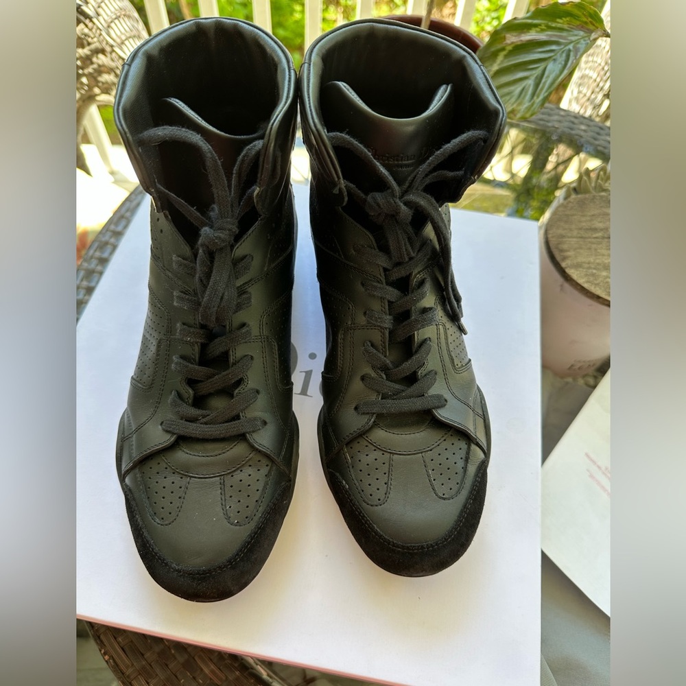 Dior calfskin and suede high top sneakers black size 39.5 - Picture 1 of 7